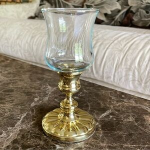 1 Vintage Baldwin Melon Votive Polished Brass Candle Holder, Original box